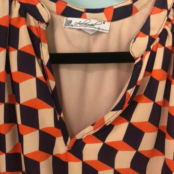 Purple/tan/orange dress - Picture 3 of 4